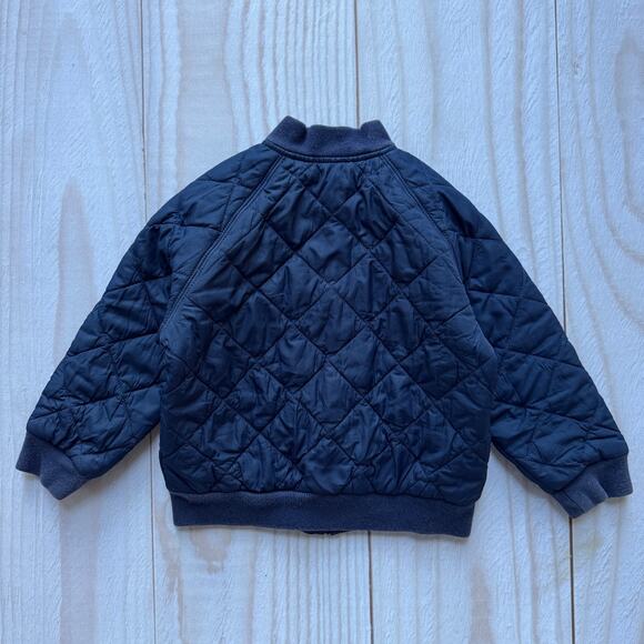 Polo Ralph Lauren Toddler 2T Navy Blue Quilted Bomber Barn Zipper Jacket Coat - Picture 2 of 6